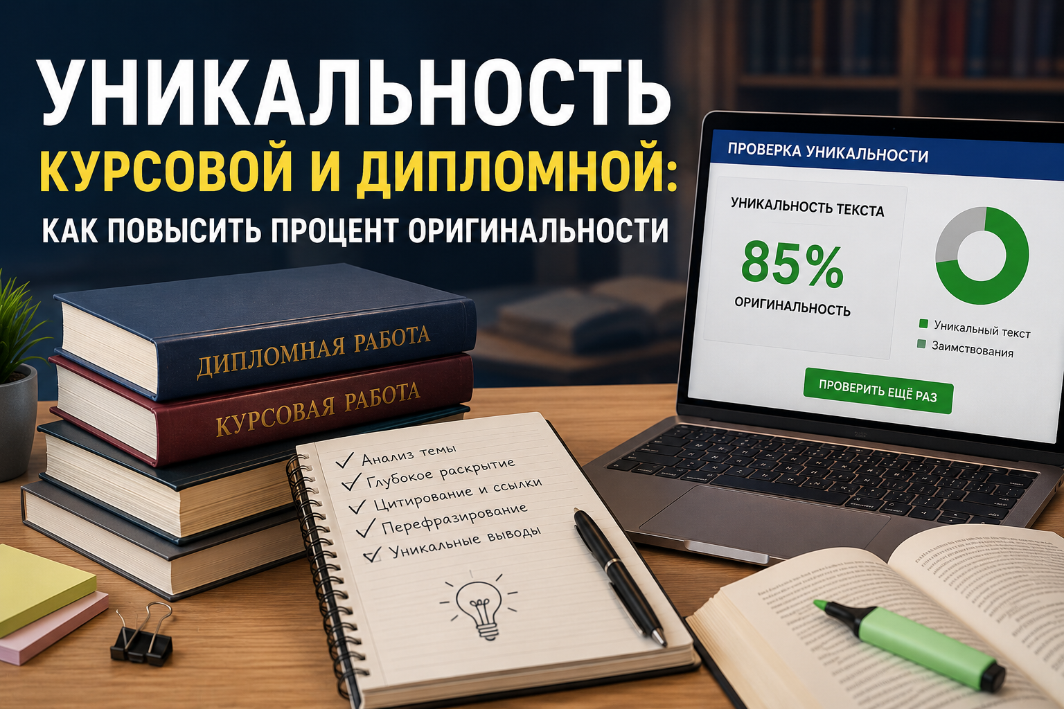 Уникальность курсовой и дипломной: как повысить процент оригинальности